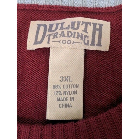 Duluth Trading Co Cotton Blend Crew Neck Strongarm Sweater Men's Size 3XL Red - Picture 4 of 5